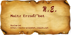 Maitz Erzsébet névjegykártya