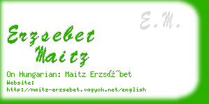 erzsebet maitz business card